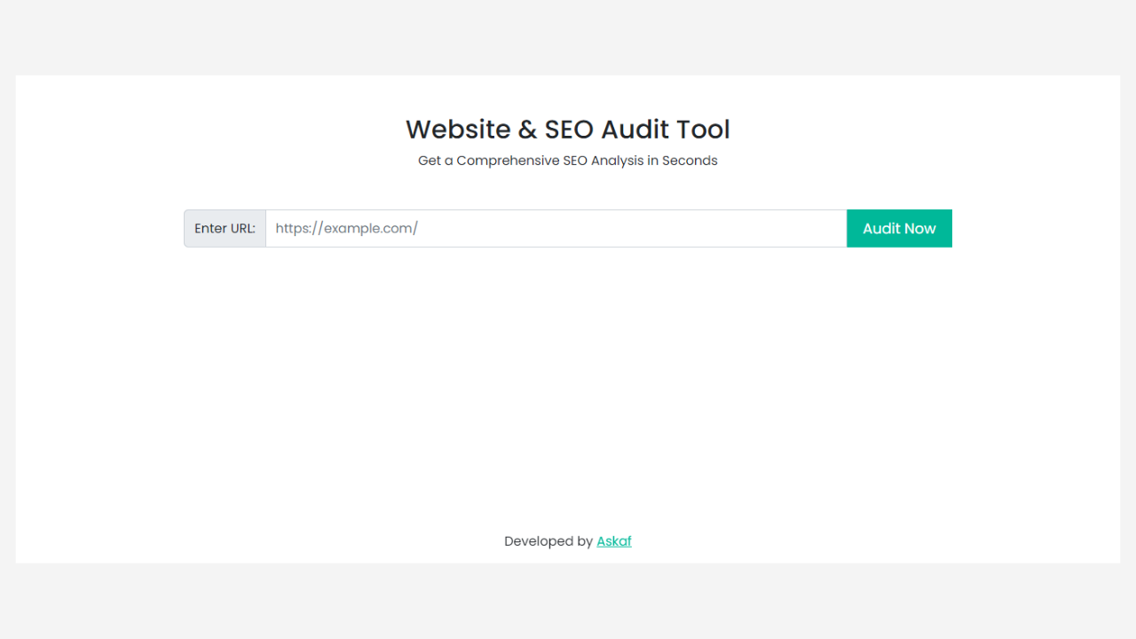 Free Website SEO Audit Tool